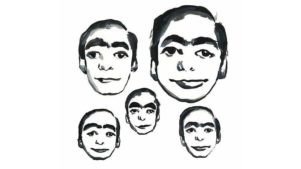 Teckning på 5 ansikten